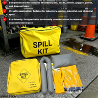 Kit de nettoyage complet pour déversements d'hydrocarbures et de produits chimiques dangereux, absorbant les liquides, pour situations d'urgence industrielles