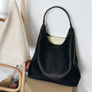 Women's 21L Bohemian Hobo Tote Bags Soft Vegan <b>Leather</b> Shoulder Handbag Hasp Closure Slouchy <b>Purses</b> PU <b>Leather</b> Cotton Lining - Product Image 3