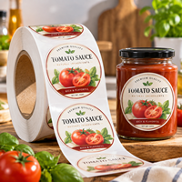 Étiquettes personnalisées en vinyle imperméable pour bocaux alimentaires, autocollantes, en rouleau, pour contenants de conserves avec impression de logo