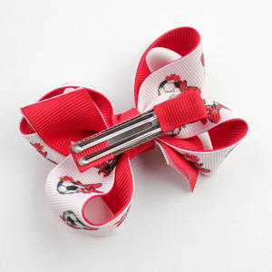 Fermagli per capelli con fiocco stampato <span class=keywords><strong>calcio</strong></span> bianco e nero, in tessuto a doppia costura, per ragazze, accessori per capelli - Product Image 4