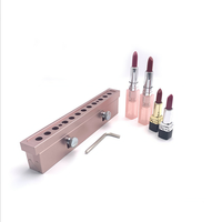 Moule de remplissage pour baume à lèvres et rouge à lèvres en aluminium 12,1 mm, 6 trous, avec démouleur en silicone CNC et anneau métallique