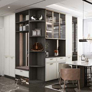 Buffet en bois de style moderne de haute qualité, armoire à vin, grand espace de rangement, artisanat exquis pour salle à manger, salon - Product Image 4