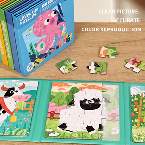 Livre de puzzle éducatif en papier cartonné pour animaux de voyage en voiture 3 en 1, puzzle pliable de dessin animé, puzzles magnétiques pour tout-petits - Product Image 5