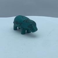 Produits ménagers créatifs Statue d'hippopotame Artisanat Statue d'hippopotame en résine bleue pour la décoration de la maison