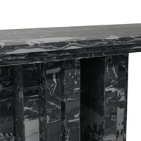 Meuble Console Décoratif en Pierre Design Vintage en Marbre Noir