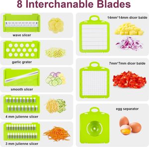 Hot-Sale 14-in-1 Kitchen Fruit & Vegetable Tools Including Veggie Chopper Vegetable Slicer Julienne Dicer - Product Image 2