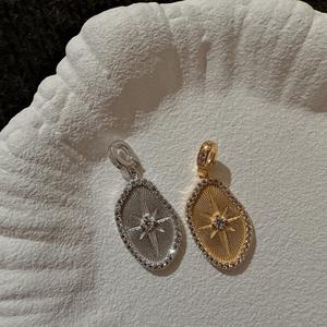 Colgante de Plata de Ley S925 con Estrella Hexagonal de Circonita, Estilo Francés Vintage, Diseño de Nicho, Microincrustaciones, Primeros Colgantes de Diamantes - Product Image 3