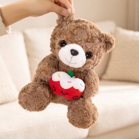 Ours en peluche brun mignon de Noël, jouet en peluche doux, poupée ours rembourrée avec décorations de Noël pour enfants, décoration de canapé à la maison, cadeau de vacances