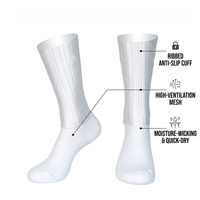 Chaussettes de cyclisme respirantes personnalisées de haute qualité, fines, à compression, avec logo imprimé numériquement sur le dessous