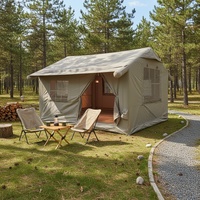 Tente Cabine Gonflable Spacieuse à Une Chambre pour 6-8 Personnes, Imperméable en Tissu Oxford, Montage Instantané, Grandes Fenêtres, Idéale pour le Camping en Famille