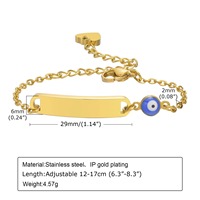 Bracelet d'identification pour bébé gravé sur mesure en acier inoxydable, plaque nominative personnalisée, bracelet pour tout-petit plaqué or 18 carats, bijoux pour enfants