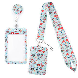 Tùy chỉnh y tế dây buộc bác sĩ y tá cổ dây buộc Chất lượng cao <span class=keywords><strong>polyester</strong></span> Dây đeo đa phong cách dây buộc với chủ thẻ - Product Image 3