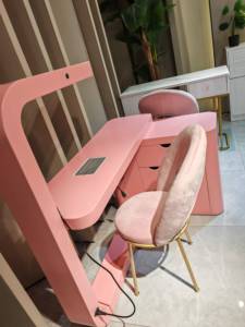 Modern Luxury Nail Table with <b>LED</b> <b>Light</b> Metal Manicure Station & Dust Collector for Salon <b>Workshop</b> Living Room & Dining Use - Product Image 2