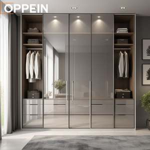 Oppein Custom Luxury L Letter Men Dormitorio Armario Walking Closet Muebles de lujo con <span class=keywords><strong>Inter</strong></span> Grading Led - Product Image 1