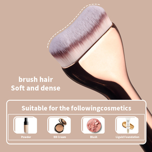 Juego de 5 Brochas de Maquillaje de Doble Punta con Mango Metálico, Pelo Sintético Premium para Difuminar, Base, Contorno, Corrector y Polvo - Product Image 3