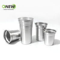 Produits publicitaires d'extérieur OEM, gobelets en aluminium légers recyclables de qualité alimentaire sans BPA de 380 ml pour les fêtes, les bars, les cafés, les boissons, la bière