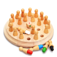 Jeu d'échecs en bois coloré personnalisé en gros, jouets éducatifs Montessori en blocs amusants