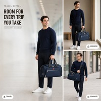 Sac de voyage polochon 39L en Oxford hydrofuge, à blocs de couleur, ouverture supérieure complète, bandoulière, pour les acheteurs en gros de sacs de voyage d'affaires