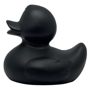 Promozionale 8*7*7cm Logo personalizzato anatra giocattolo da bagno Duckie assortimento galleggiante cigolante anatra di gomma nera