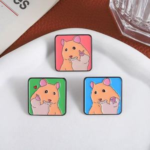 Mignon animal de compagnie petit <span class=keywords><strong>Hamster</strong></span> Selfie broche broche souris geste grosse pousse émail pour Badge UV impression coulée - Product Image 4