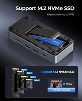 ORICO 9-in-1 USB-C Hub M.2/NVMe SSD Enclosure 10Gbps Stasiun Docking Bebas Alat Kipas Bawaan Gigabit Ethernet 100W PD Kartu SD/TF