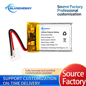 BLUSENERGY Blus752030 แบตเตอรี่ลิเธียมโพลิเมอร์ 3.7V 400mAh 1.48Wh แบตเตอรี่ลิเธียมโพลิเมอร์แบบชาร์จไฟได้ - Product Image 4