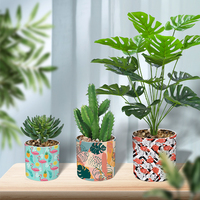 Yicai Pot Bunga Sukulen Mini, Tanaman Terukir Mewah Dropshipping Ukiran Jepang Nama Produk Kustom