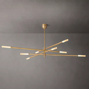 Lámpara <span class=keywords><strong>de</strong></span> Araña Móvil RHOEM <span class=keywords><strong>Rousseau</strong></span> <span class=keywords><strong>de</strong></span> 8 Luces con Varillas Grabadas, Lámpara <span class=keywords><strong>de</strong></span> Araña para Sala <span class=keywords><strong>de</strong></span> Estar, Escalera, Decoración del Hogar - Product Image 1