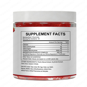 Gomitas de Monohidrato de Creatina al por Mayor, Mezcla de Fórmula Personalizada y Sabor a Fresa, Fabricación OEM de Marca Privada - Product Image 2