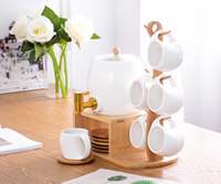 Robinet d'eau en céramique porcelaine blanche, tasse suspendue type 3L ensemble d'eau en céramique robinet bouilloire café européen, livraison directe