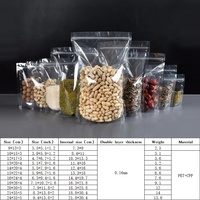 Sac refermable transparent de qualité alimentaire 9*13+3cm, étanche, avec fermeture éclair, pochette en plastique refermable pour l'emballage des collations
