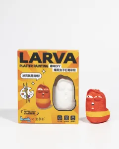 2024 novo produto para bebês crianças larva minhoca vermelha gesso desenho molde branco pintura colorido kit de brinquedos educativos para criança