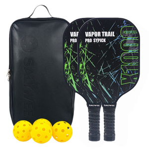 ชุดไม้พายพิคเคิลบอลระดับมืออาชีพ |   แกนรังผึ้งไฟเบอร์กลาสและโพลีโพรพิลีนเกรดพรีเมียม |   ด้ามจับตามหลักสรีรศาสตร์ |   กระเป๋าพียูแบบพกพา - Product Image 1