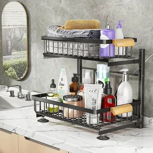 Nouveau 2025 – Étagère de rangement à 2 niveaux pour sous-évier de cuisine, panier coulissant et tiroir de rangement pour cuisine - Product Image 3
