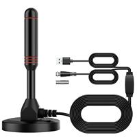 Antena de TV Digital para Interiores con Ventosa Extendida, Directo de Fábrica, Compatible con DVB-T2, Amplificador con Ganancia de 253dB, Rango de Frecuencia 170-860MHz