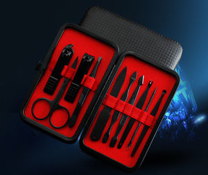 10 unids/set juego de manicura profesional negro de acero inoxidable cortaúñas Kit de alicates para dedos uñas arte pedicura juego de herramientas para uñas - Product Image 5