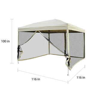 Chất lượng cao 12x12 vườn muỗi <span class=keywords><strong>Net</strong></span> cho gazebo Pavilion PVC & khung thép bên lều với tráng 3x3m Arbour pergola - Product Image 2