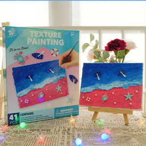 Cornice in tela completamente personalizzabile, 6 colori di pittura acrilica, 1 pennello, giocattoli educativi <span class=keywords><strong>fai</strong></span>-<span class=keywords><strong>da</strong></span>-<span class=keywords><strong>te</strong></span> per disegnare con pittura testurizzata a tema marino - Product Image 3