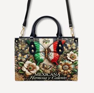 Bolso de cuero mexicano con diseño de mariposa para mujer, bolso de hombro elegante Dropship POD para mujer - Product Image 1