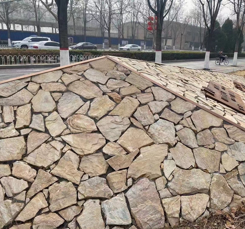 Натуральный раздельный Золотой желтый известняк, нестандартная облицовка стен