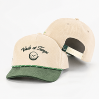 Topi Baseball 6 Panel Model Snapback Vintage Bahan Corduroy Bordir Logo Dua Warna Dengan Pinggiran Datar