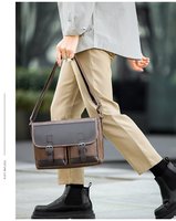 Nouveau Sac Bandoulière Homme Moderne Grande Capacité Tendance Simple Personnalisé pour Voyage et Affaires – Sacoche de Facteur Souple