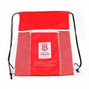 Promotional Draw String Sports <b>Backpack</b> Waterproof Polyester <b>Drawstring</b> Bag With Mesh - Product Image 5