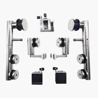 Ensemble de quincaillerie moderne pour porte coulissante en acier inoxydable et verre pliable, système de porte de douche coulissante pour immeuble d'appartements, petit espace