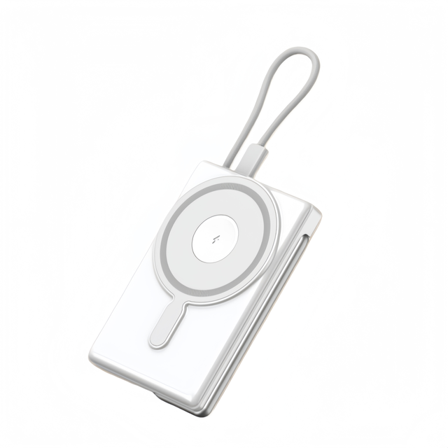 Electronics 10000mAh Magnetic Wireless Power Bank with Built in Type C Cable and Foldable Stand