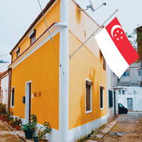 Drapeau de Singapour en gros personnalisé tous les pays drapeau national 3x5 FT extérieur suspendu fibre de polyester livraison rapide personnalisée