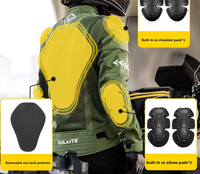 Veste de moto en tissu Oxford 600D respirant avec coque renforcée en TPU, protections en mousse EVA amovibles, manches longues, été