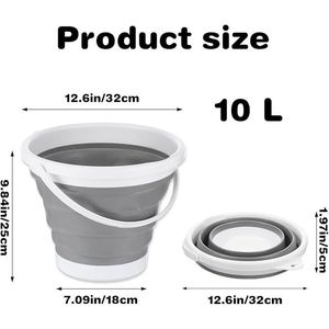 Collapsible 10L Plastic Bucket With <b>Handle</b> Foldable Design for Indoor Outdoor Camping Car Wash Household <b>Mop</b> D0100XUC9RU Collaps - Product Image 6