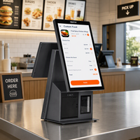 Terminal POS Layar Sentuh Kapasitif Ganda 15,6 Inci dengan Printer Scanner Sistem POS All-in-One