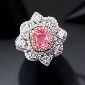 European Vintage Wedding Engagement <strong>Diamond</strong> Jewelry <strong>Ring</strong> 18k Gold AGL VS <strong>Fancy</strong> pink 1.004ct Natural <strong>Diamond</strong> <strong>Ring</strong> for Women - Product Image 1